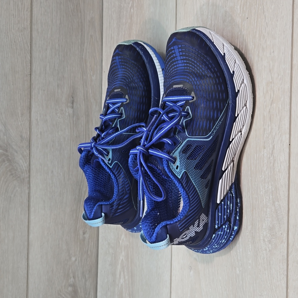 Hoka Men's Navy and Teal Athletic Running Shoes - Picture 3 of 12